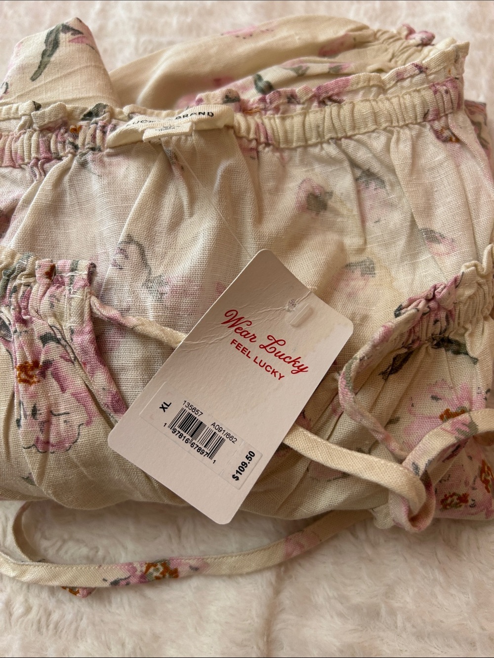 Lucky Brand Cream Floral Off-Shoulder Blossom Crop Top - Picture 12 of 12